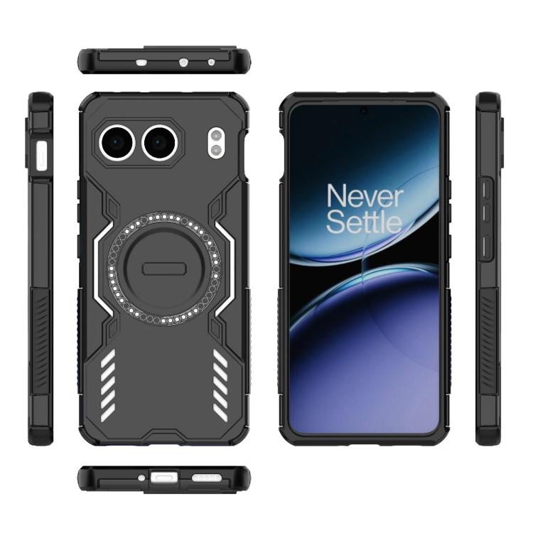 For OnePlus Nord 4 5G Global Butterfly Armor MagSafe Magnetic Ring Shockproof Phone Case