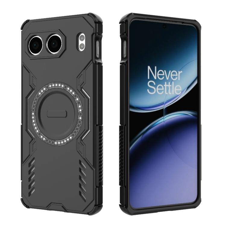 For OnePlus Nord 4 5G Global Butterfly Armor MagSafe Magnetic Ring Shockproof Phone Case