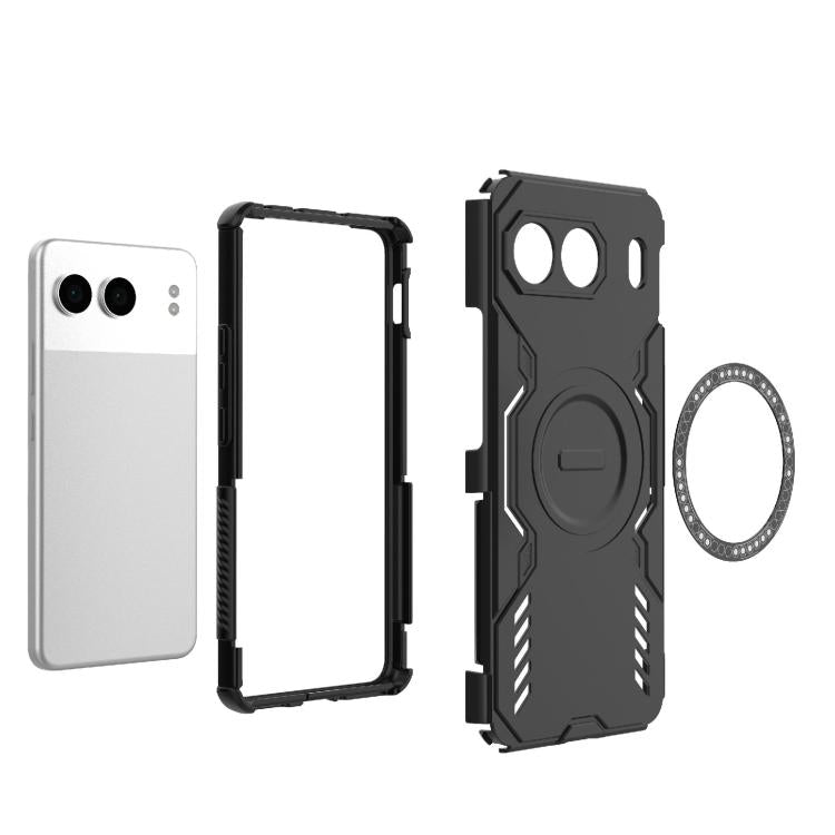 For OnePlus Nord 4 5G Global Butterfly Armor MagSafe Magnetic Ring Shockproof Phone Case