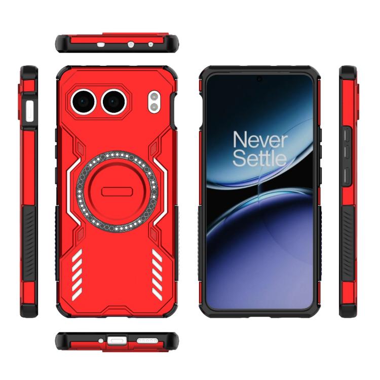 For OnePlus Nord 4 5G Global Butterfly Armor MagSafe Magnetic Ring Shockproof Phone Case