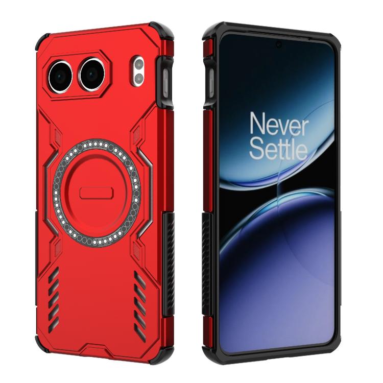 For OnePlus Nord 4 5G Global Butterfly Armor MagSafe Magnetic Ring Shockproof Phone Case