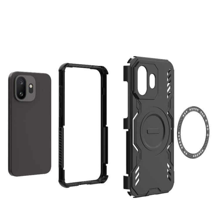 For OnePlus 15T 5G Butterfly Armor MagSafe Magnetic Ring Shockproof Phone Case