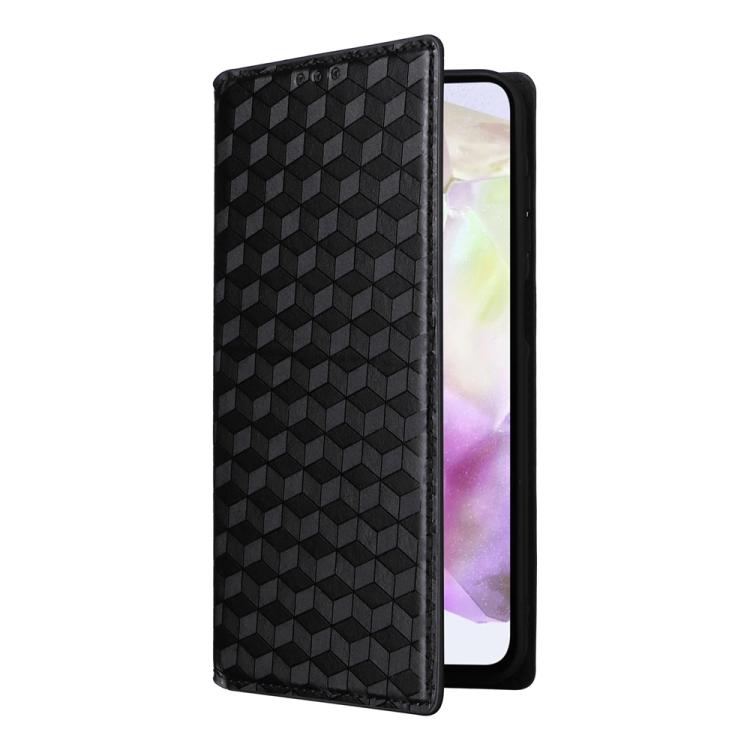 For Samsung Galaxy A17 4G / 5G Cubic Grid Texture Flip Leather Phone Case