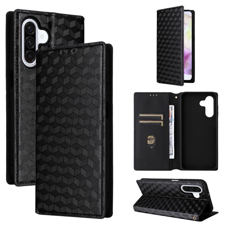 For Samsung Galaxy A17 4G / 5G Cubic Grid Texture Flip Leather Phone Case
