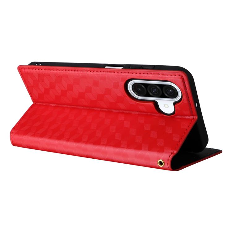 For Samsung Galaxy A17 4G / 5G Cubic Grid Texture Flip Leather Phone Case