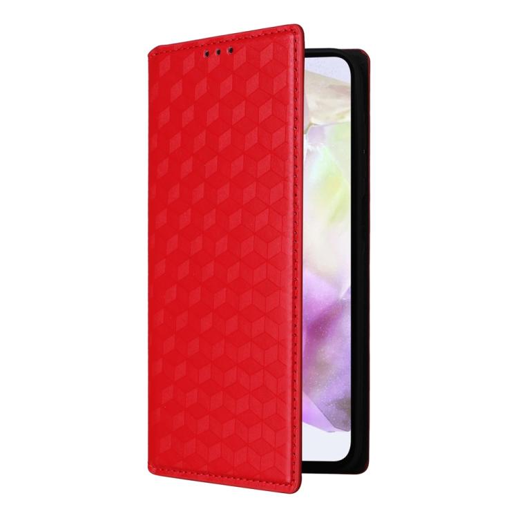 For Samsung Galaxy A17 4G / 5G Cubic Grid Texture Flip Leather Phone Case