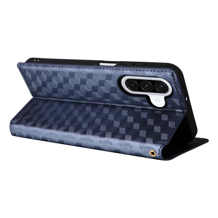 For Samsung Galaxy A17 4G / 5G Cubic Grid Texture Flip Leather Phone Case