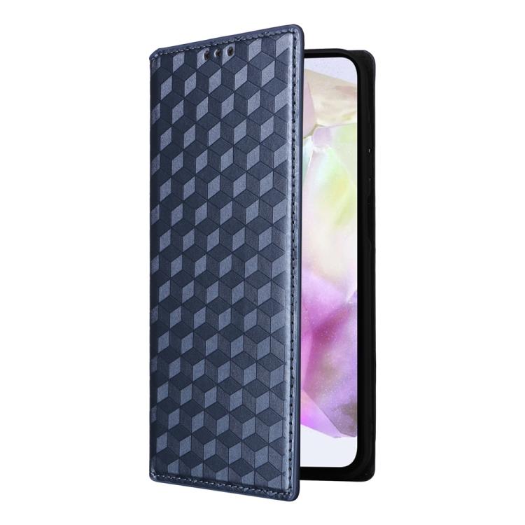 For Samsung Galaxy A17 4G / 5G Cubic Grid Texture Flip Leather Phone Case