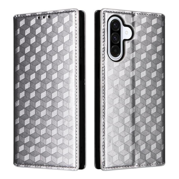 For Samsung Galaxy A17 4G / 5G Cubic Grid Texture Flip Leather Phone Case