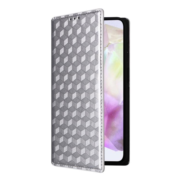 For Samsung Galaxy A17 4G / 5G Cubic Grid Texture Flip Leather Phone Case