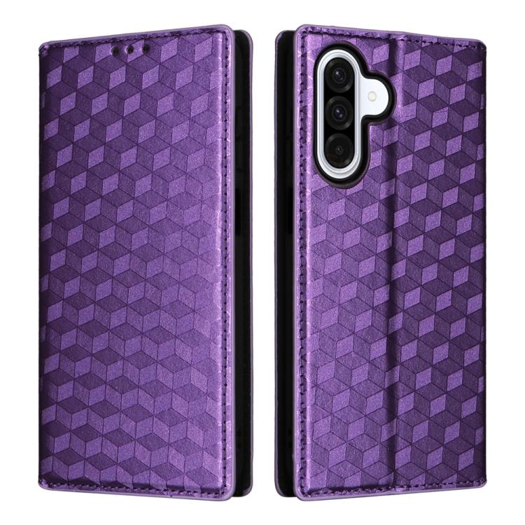 For Samsung Galaxy A17 4G / 5G Cubic Grid Texture Flip Leather Phone Case