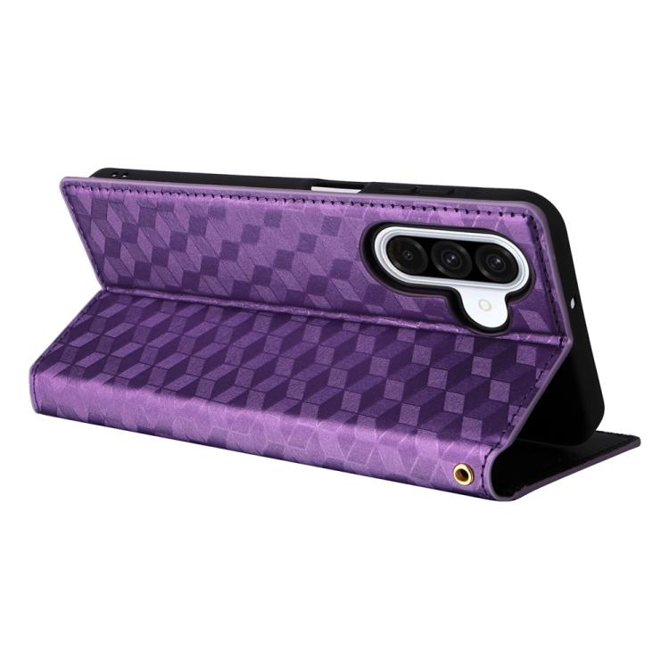 For Samsung Galaxy A17 4G / 5G Cubic Grid Texture Flip Leather Phone Case