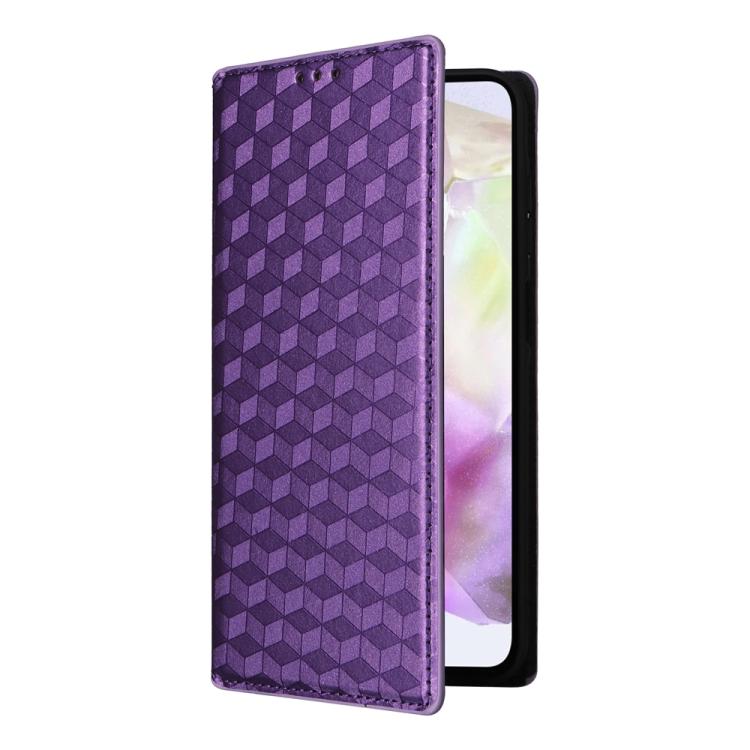 For Samsung Galaxy A17 4G / 5G Cubic Grid Texture Flip Leather Phone Case