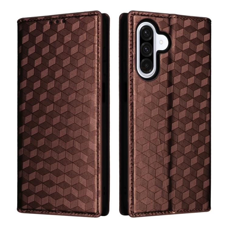 For Samsung Galaxy A17 4G / 5G Cubic Grid Texture Flip Leather Phone Case