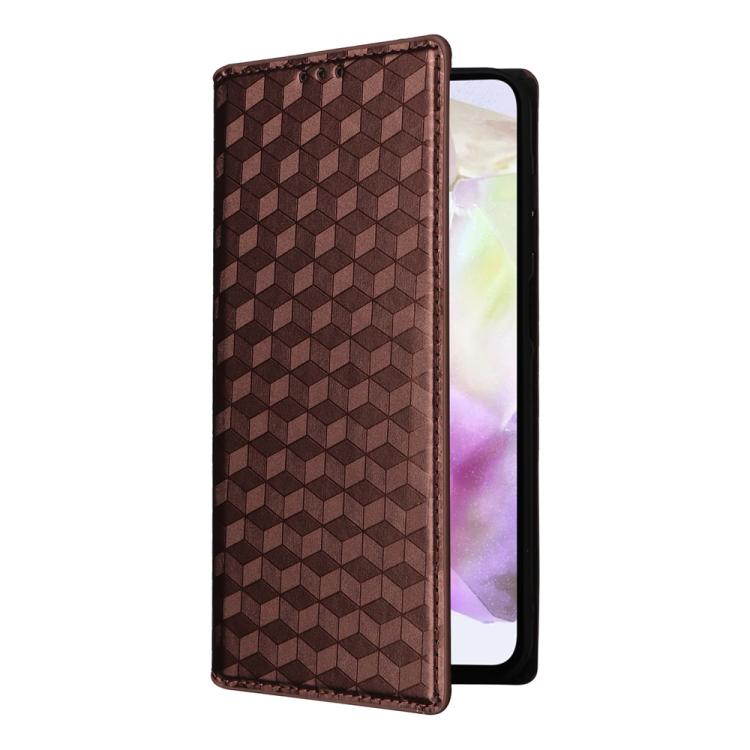 For Samsung Galaxy A17 4G / 5G Cubic Grid Texture Flip Leather Phone Case