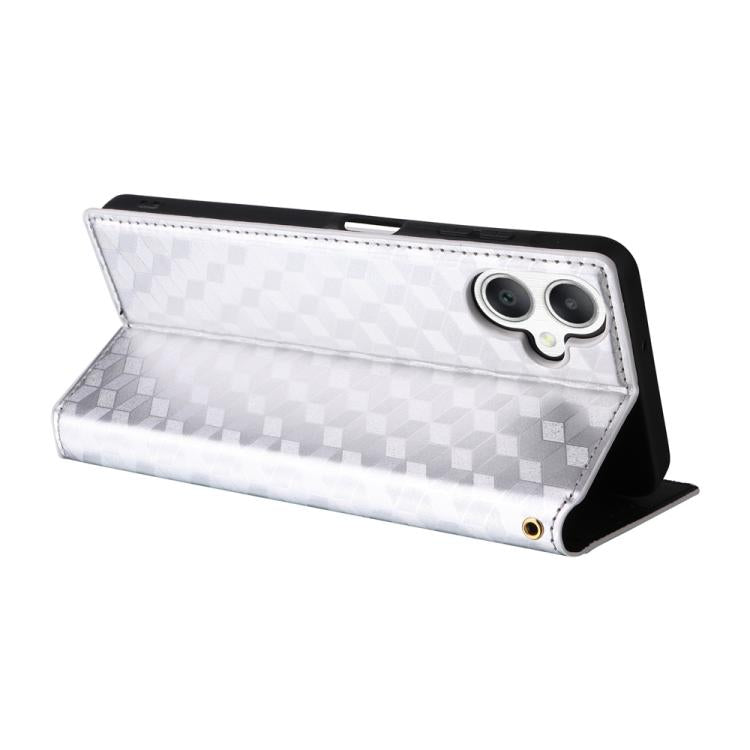 For Samsung Galaxy A07 4G / 5G Cubic Grid Texture Flip Leather Phone Case