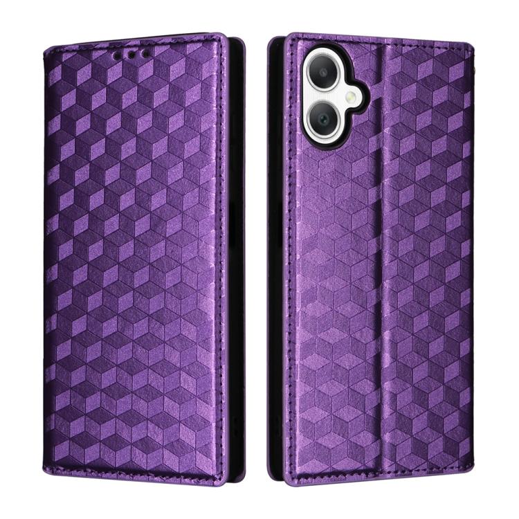 For Samsung Galaxy A07 4G / 5G Cubic Grid Texture Flip Leather Phone Case
