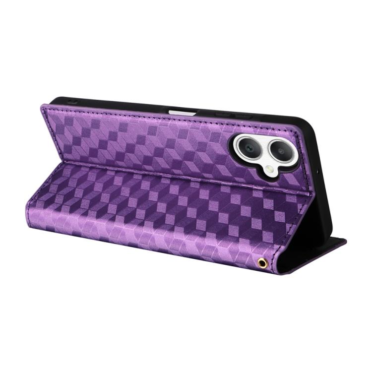 For Samsung Galaxy A07 4G / 5G Cubic Grid Texture Flip Leather Phone Case