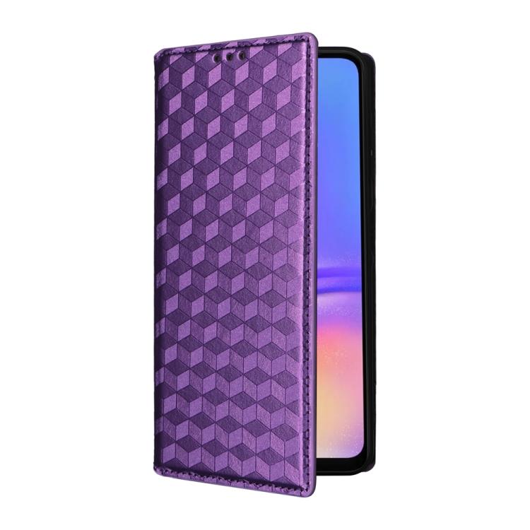 For Samsung Galaxy A07 4G / 5G Cubic Grid Texture Flip Leather Phone Case