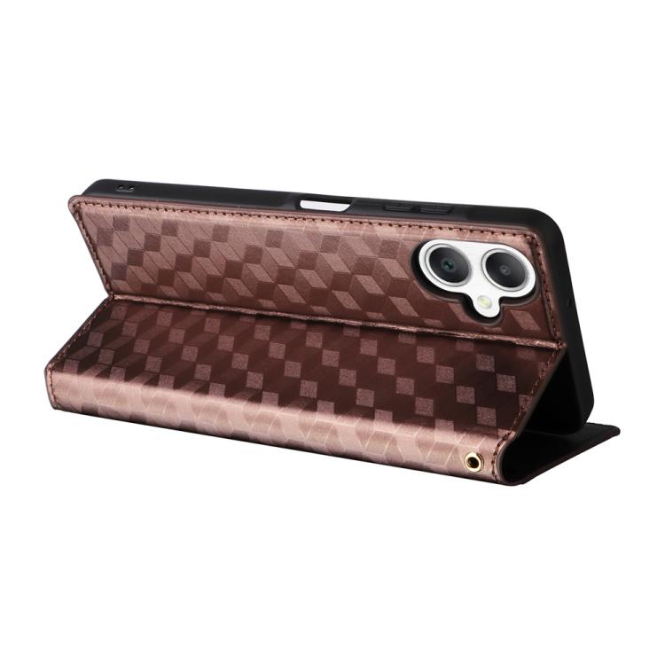 For Samsung Galaxy A07 4G / 5G Cubic Grid Texture Flip Leather Phone Case