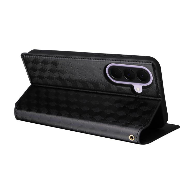 For Samsung Galaxy A37 5G Cubic Grid Texture Flip Leather Phone Case