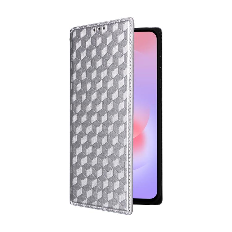 For Samsung Galaxy A37 5G Cubic Grid Texture Flip Leather Phone Case