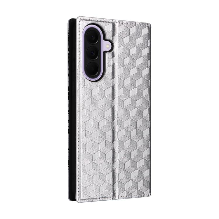 For Samsung Galaxy A37 5G Cubic Grid Texture Flip Leather Phone Case