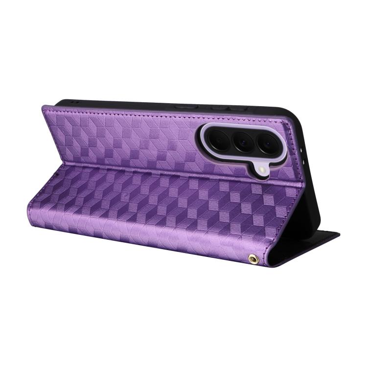 For Samsung Galaxy A37 5G Cubic Grid Texture Flip Leather Phone Case