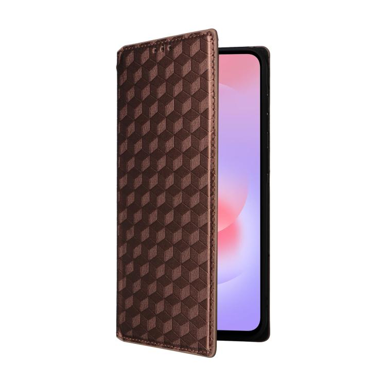 For Samsung Galaxy A37 5G Cubic Grid Texture Flip Leather Phone Case