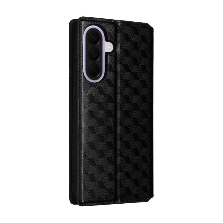For Samsung Galaxy A57 5G Cubic Grid Texture Flip Leather Phone Case