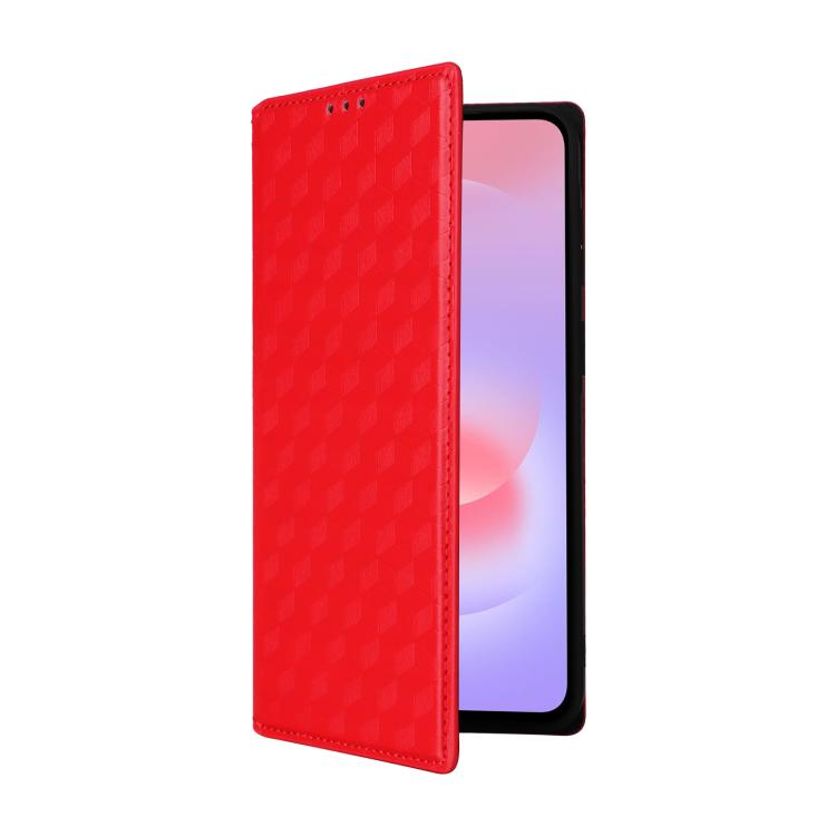 For Samsung Galaxy A57 5G Cubic Grid Texture Flip Leather Phone Case