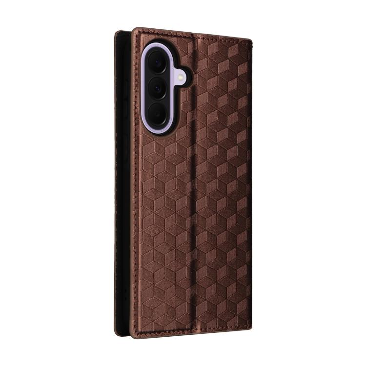 For Samsung Galaxy A57 5G Cubic Grid Texture Flip Leather Phone Case