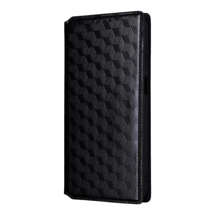 For Galaxy A27 5G Cubic Grid Texture Flip Leather Phone Case