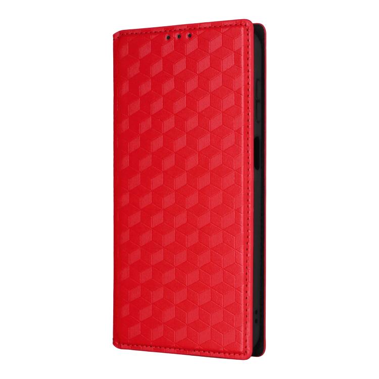 For Galaxy A27 5G Cubic Grid Texture Flip Leather Phone Case