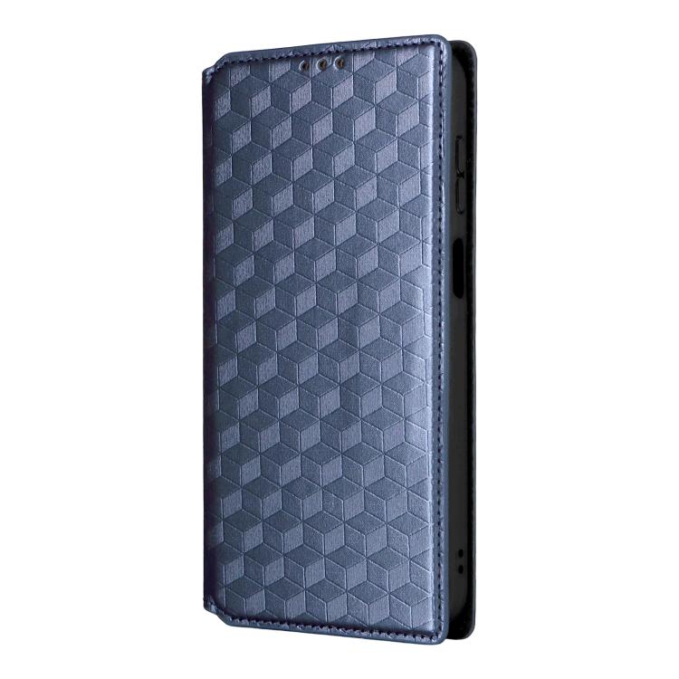 For Galaxy A27 5G Cubic Grid Texture Flip Leather Phone Case