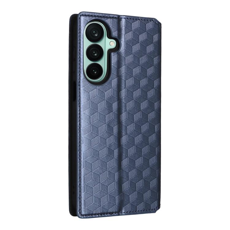 For Galaxy A27 5G Cubic Grid Texture Flip Leather Phone Case