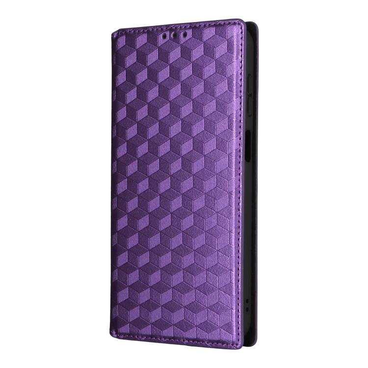 For Galaxy A27 5G Cubic Grid Texture Flip Leather Phone Case