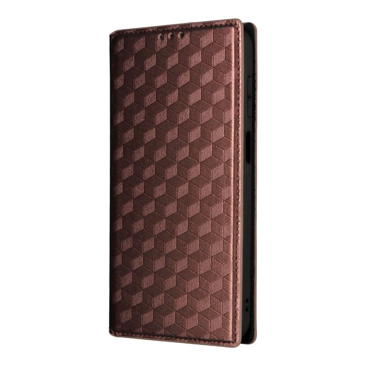 For Galaxy A27 5G Cubic Grid Texture Flip Leather Phone Case
