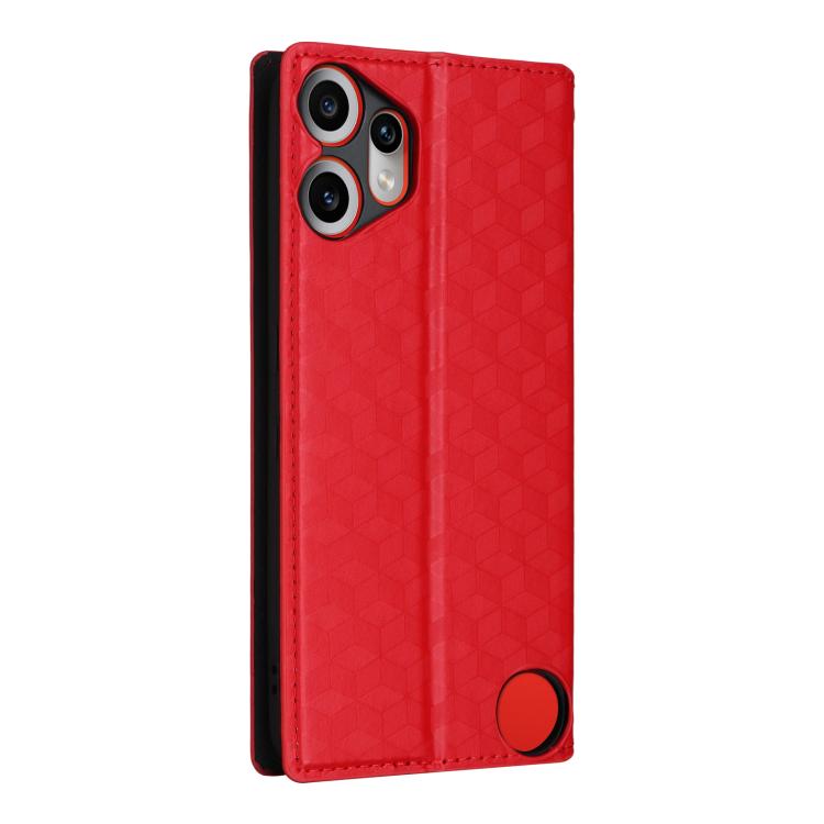 For Nothing CMF Phone 2 Pro Cubic Grid Texture Flip Leather Phone Case