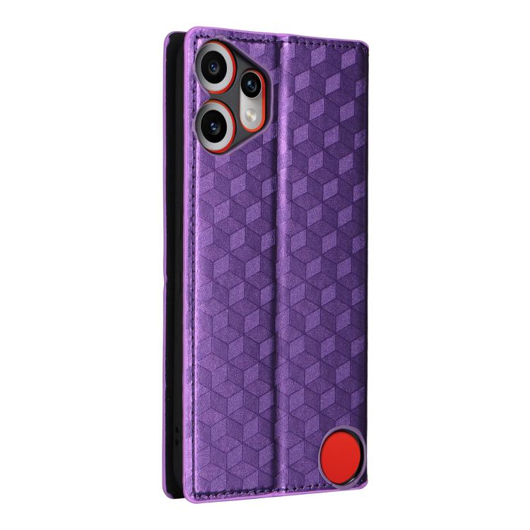 For Nothing CMF Phone 2 Pro Cubic Grid Texture Flip Leather Phone Case