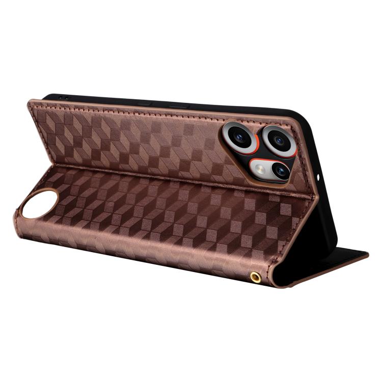 For Nothing CMF Phone 2 Pro Cubic Grid Texture Flip Leather Phone Case