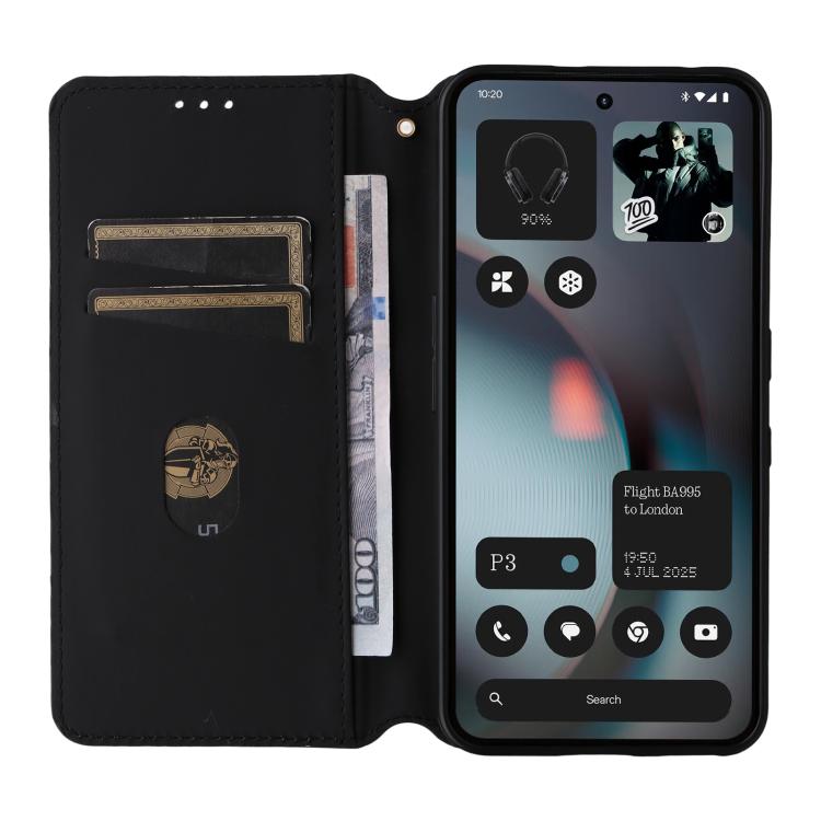 For Nothing Phone 3 Cubic Grid Texture Flip Leather Phone Case