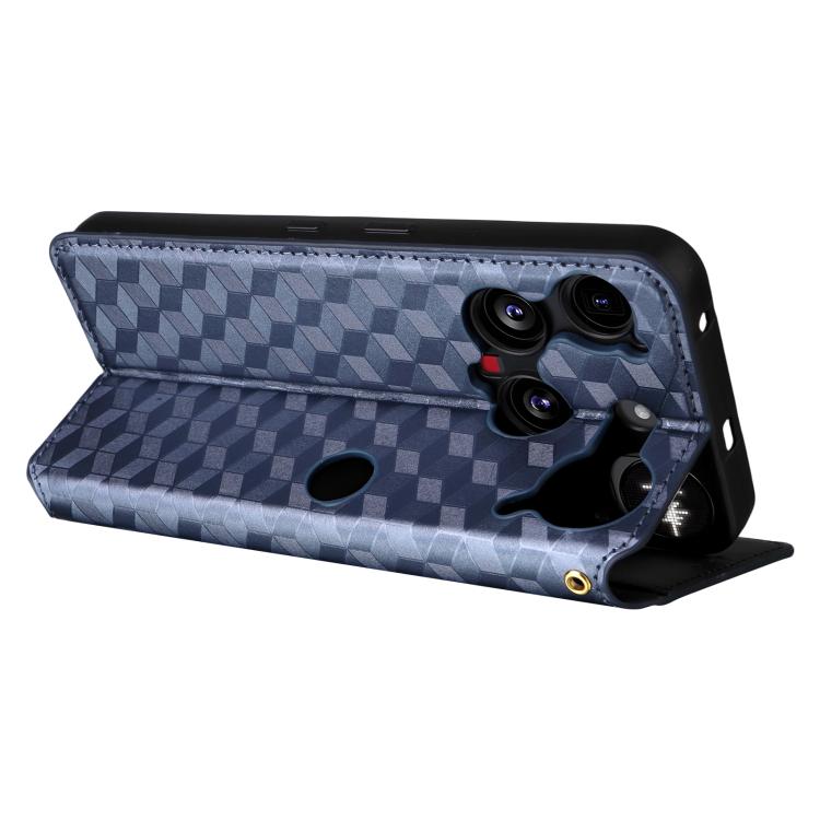 For Nothing Phone 3 Cubic Grid Texture Flip Leather Phone Case