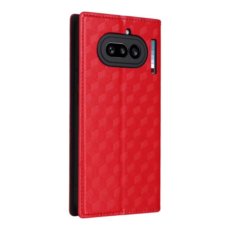 For Nothing Phone 4a Cubic Grid Texture Flip Leather Phone Case