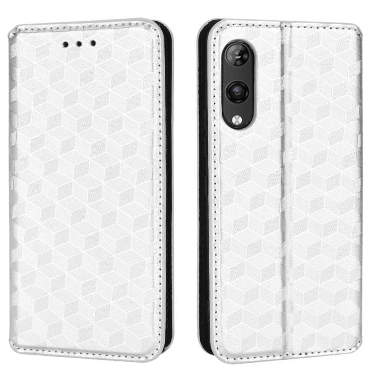 For Rakuten Hand Cubic Grid Texture Flip Leather Phone Case