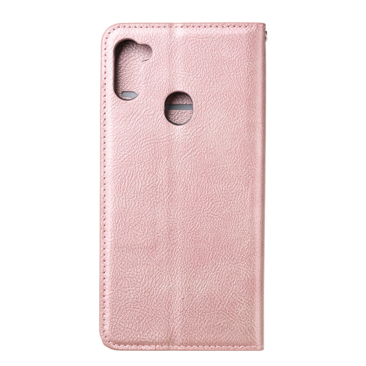 For Samsung Galaxy A11 Magnetic Horizontal Flip Leather Case with Holder & Card Slots & Wallet