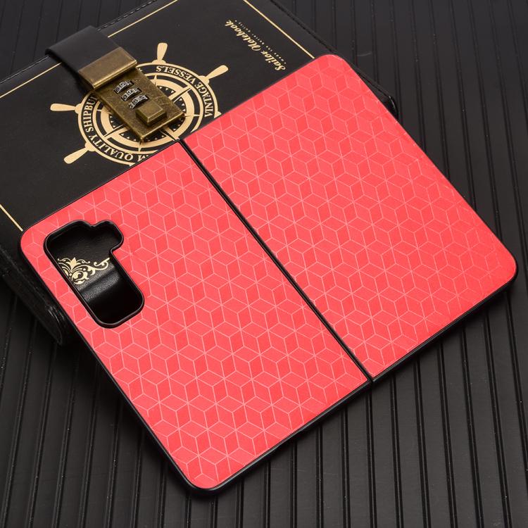 For Microsoft Surface Duo 2 Cubic Grid Texture Leather Back Cover Phone Case
