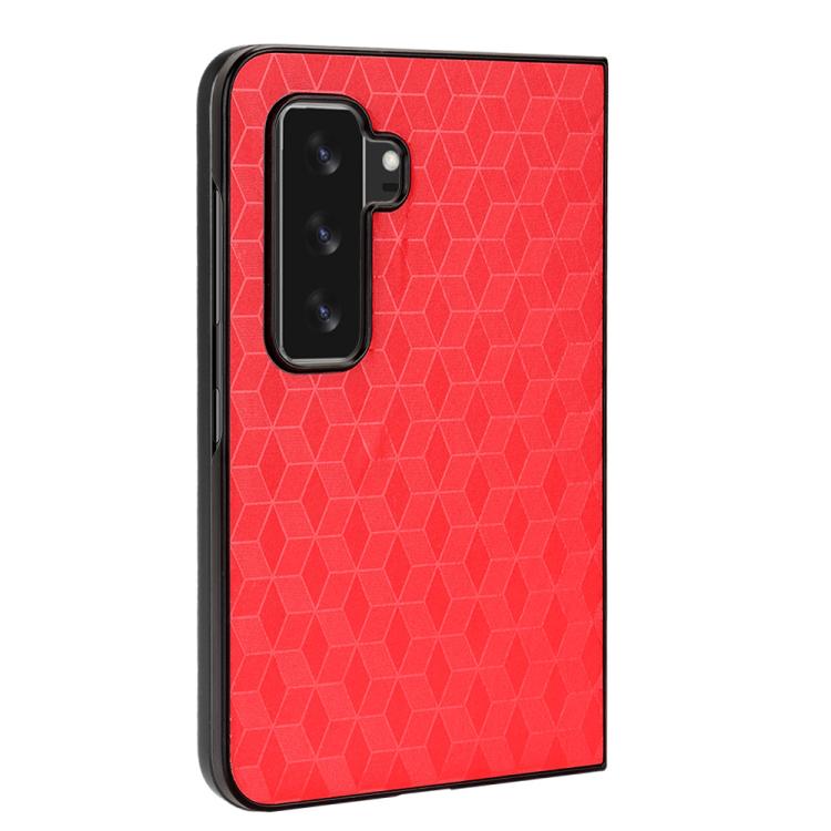 For Microsoft Surface Duo 2 Cubic Grid Texture Leather Back Cover Phone Case