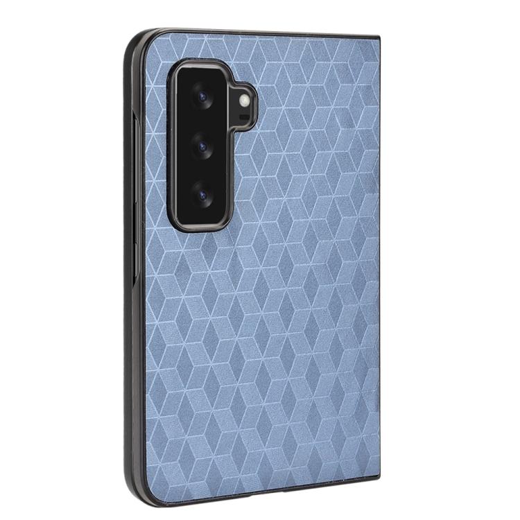 For Microsoft Surface Duo 2 Cubic Grid Texture Leather Back Cover Phone Case