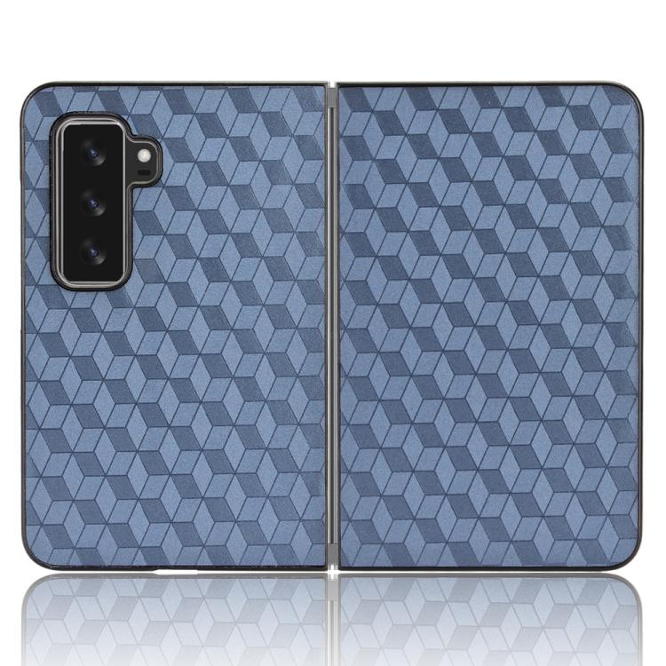 For Microsoft Surface Duo 2 Cubic Grid Texture Leather Back Cover Phone Case
